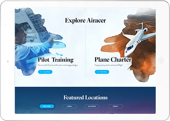 Airacer private jet charter booking interface - view 3
